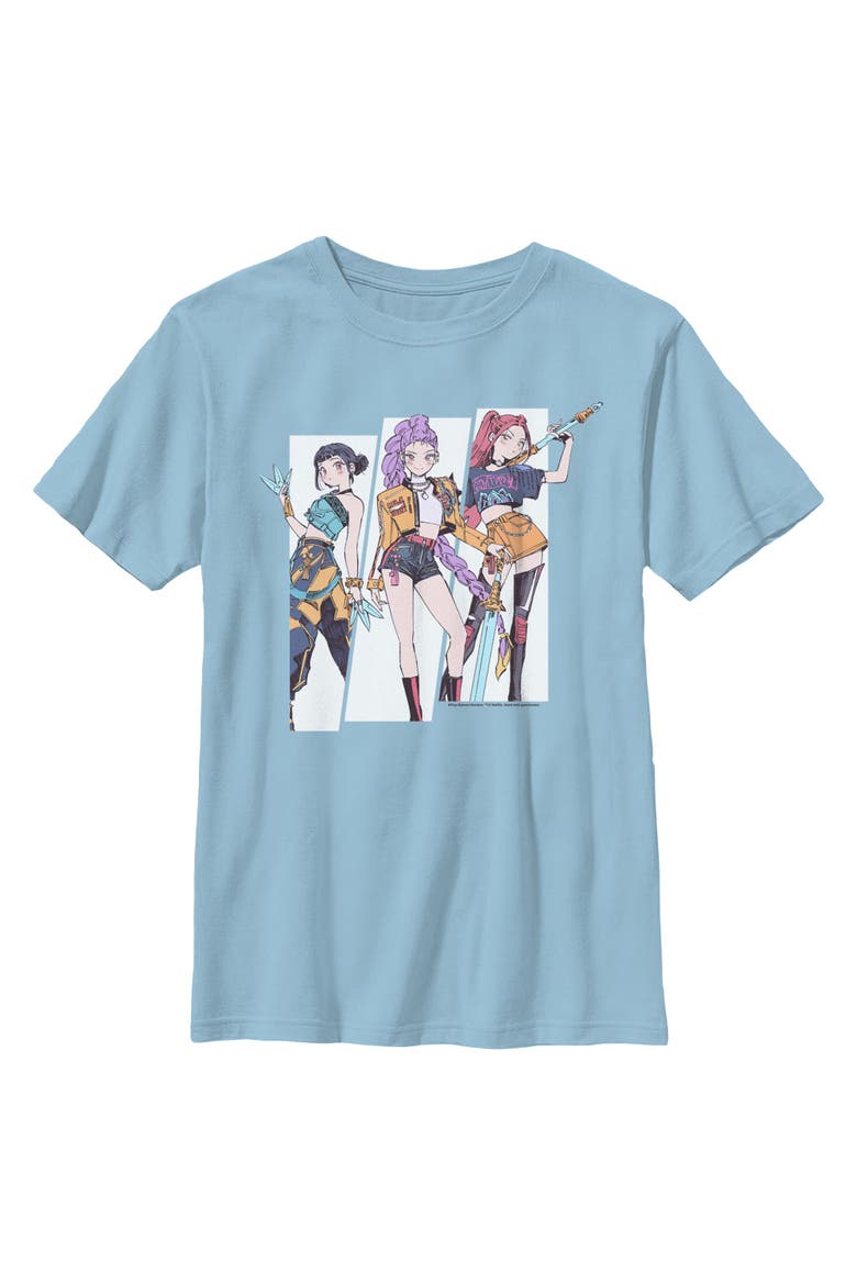 Boys' Huntrix Manhwa Style T-Shirt, Main, color, Light Blue