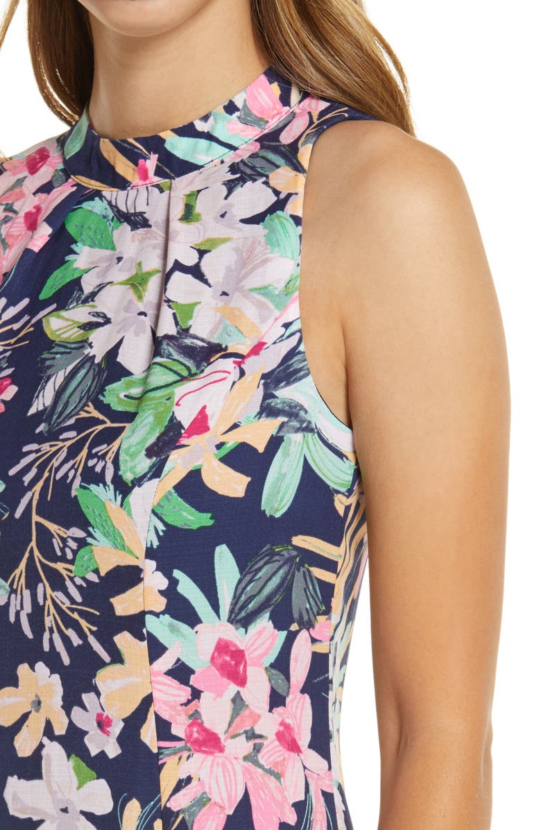 Donna Ricco Floral Midi Dress, Alternate, color, 