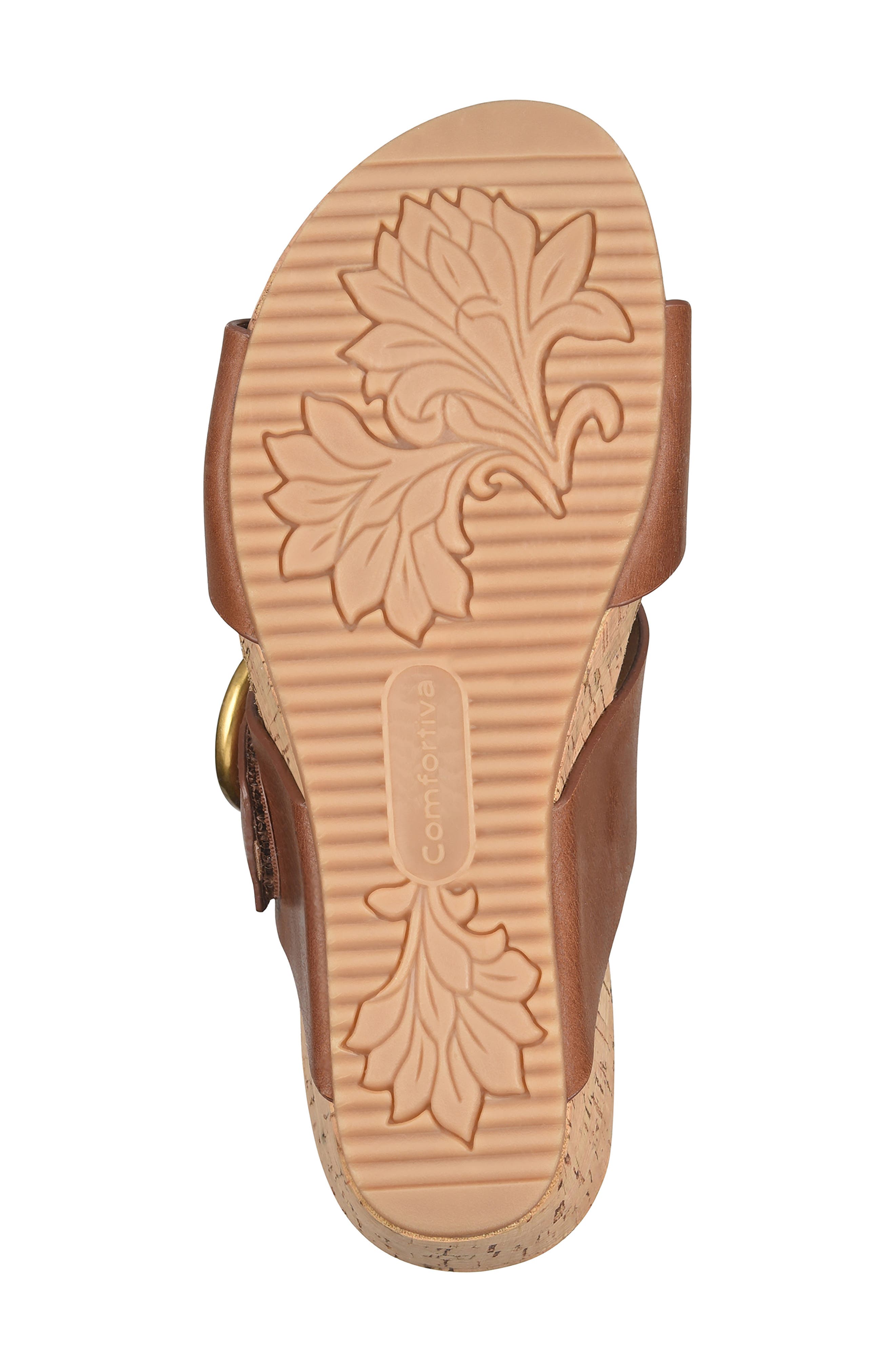 Elizabeth Platform Wedge Slide Sandal, Alternate, color, GOLDEN BROWN
