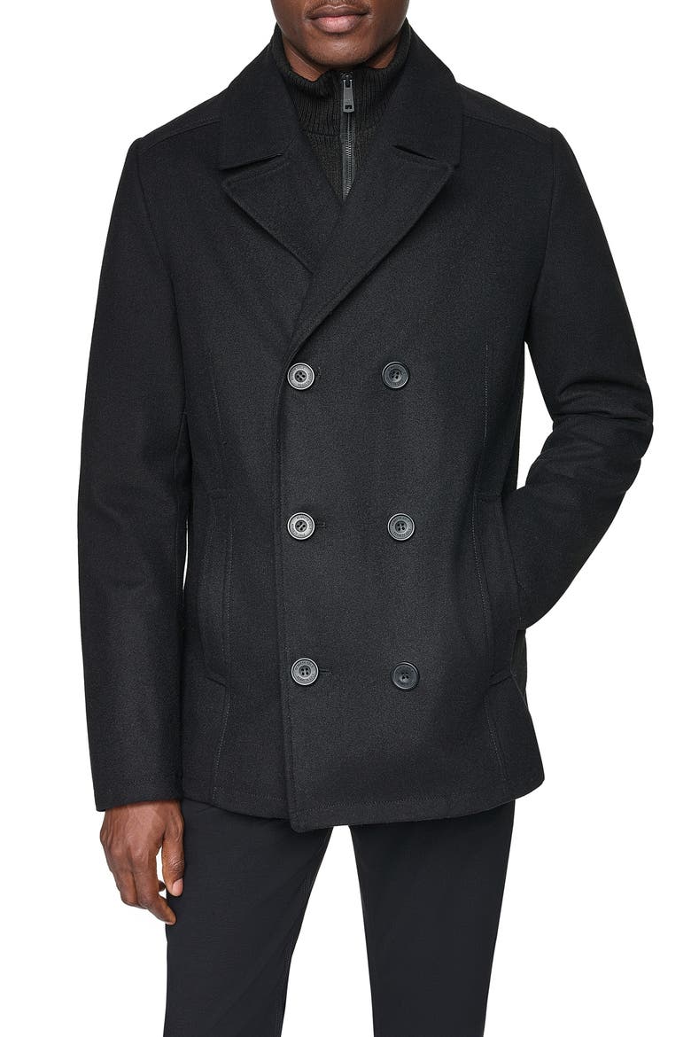 Classic Wool Peacoat, Main, color, BLACK