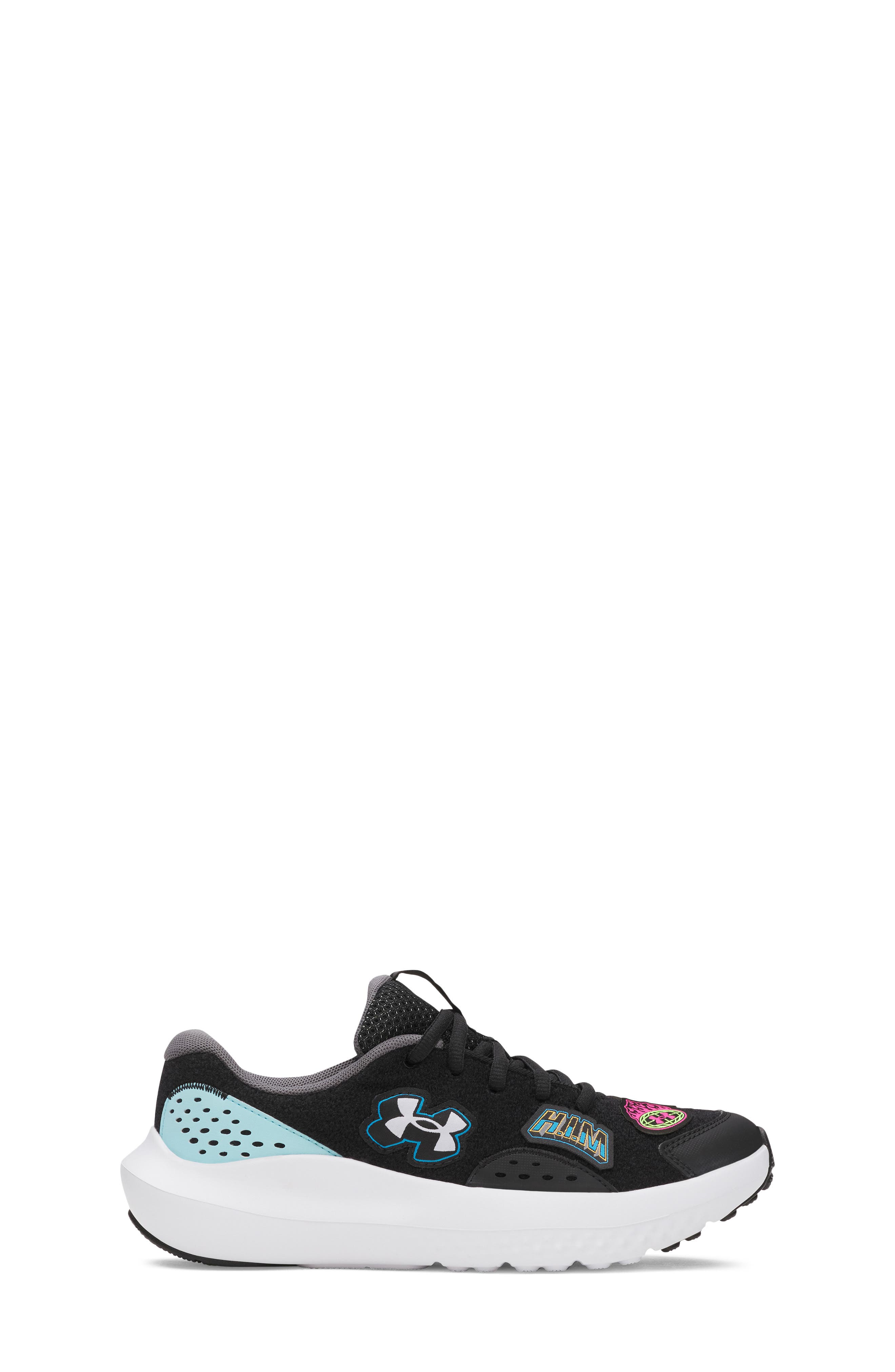 Under Armour Kids' Surge 4 Patches Running Shoe, Alternate, color, 001 Black