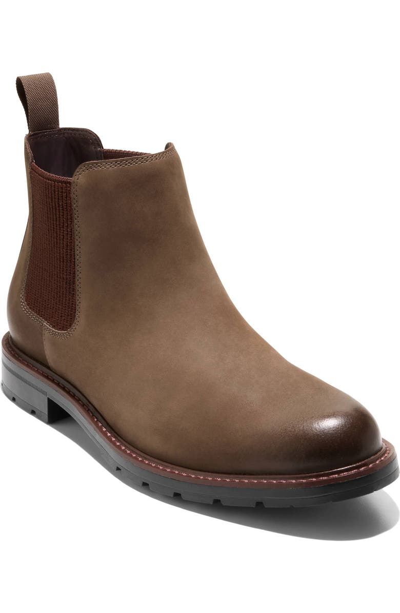 Cole Haan Chamberlin Grand Water Resistant Chelsea Boot, Main, color, Truffle Nubuck / Black