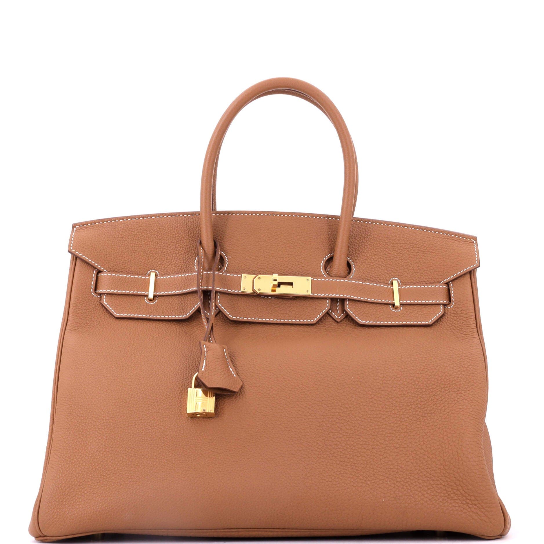 Birkin Handbag Brown Togo with Gold Hardware 35, Main, color, Metallic Gold