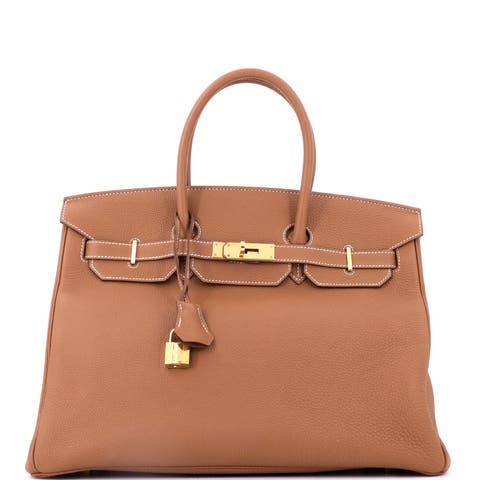 Birkin Handbag Brown Togo with Gold Hardware 35