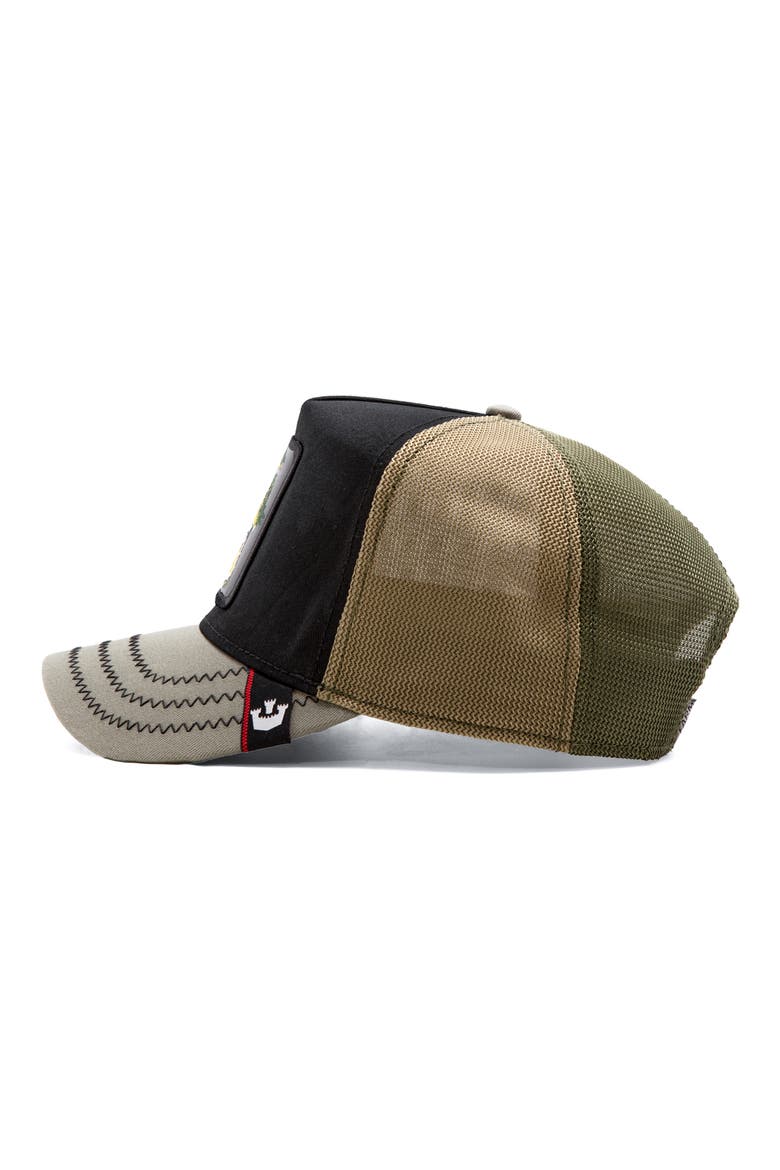 Gator Patch Trucker Hat, Alternate, color, OLIVE