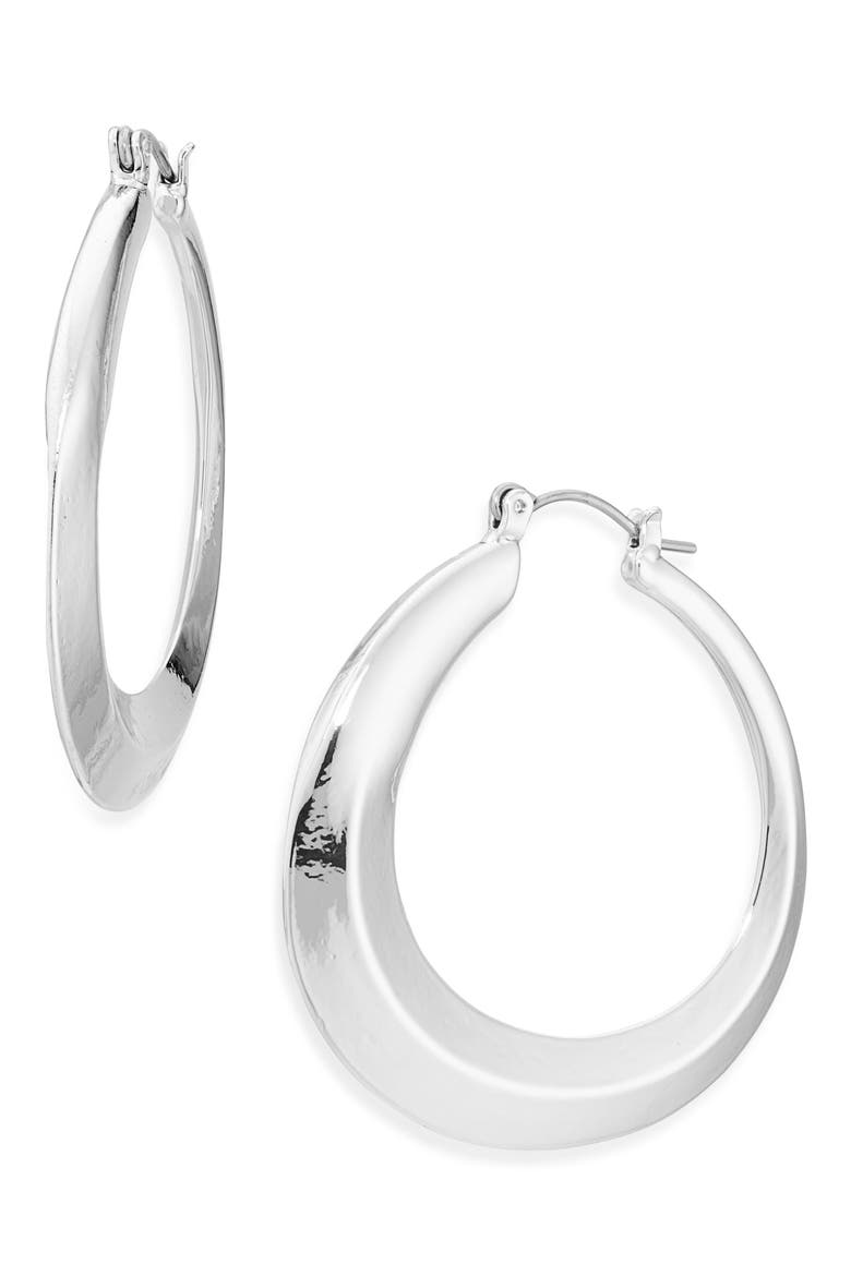 Hoop Earrings, Main, color, SILVER TONE