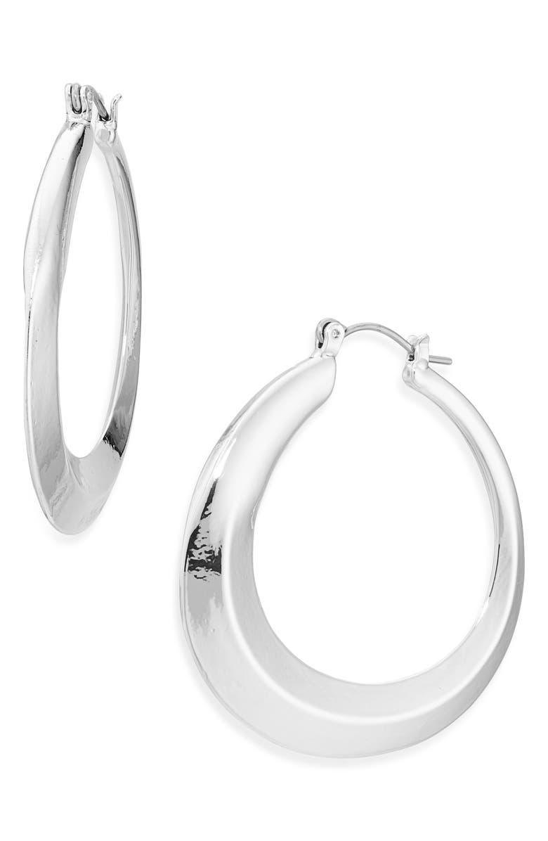 Vince Camuto Hoop Earrings, Main, color, Silver Tone
