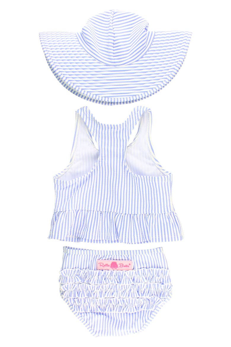 Two-Piece Swimsuit & Hat Set, Alternate, color, BLUE