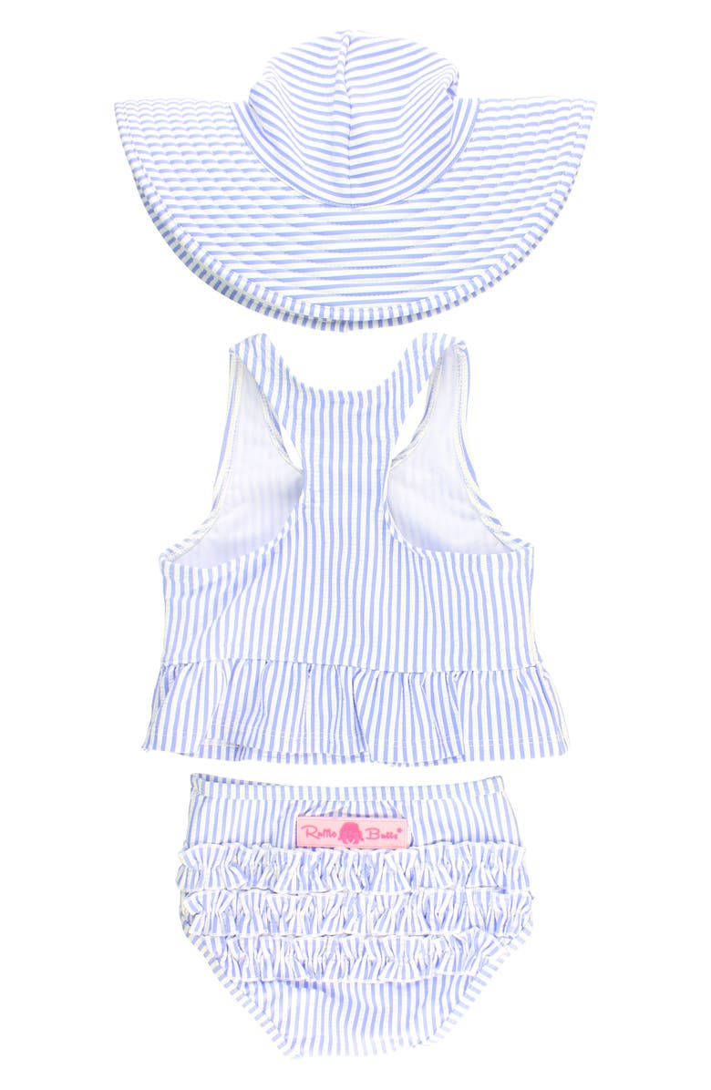RuffleButts Two-Piece Swimsuit & Hat Set, Alternate, color, 