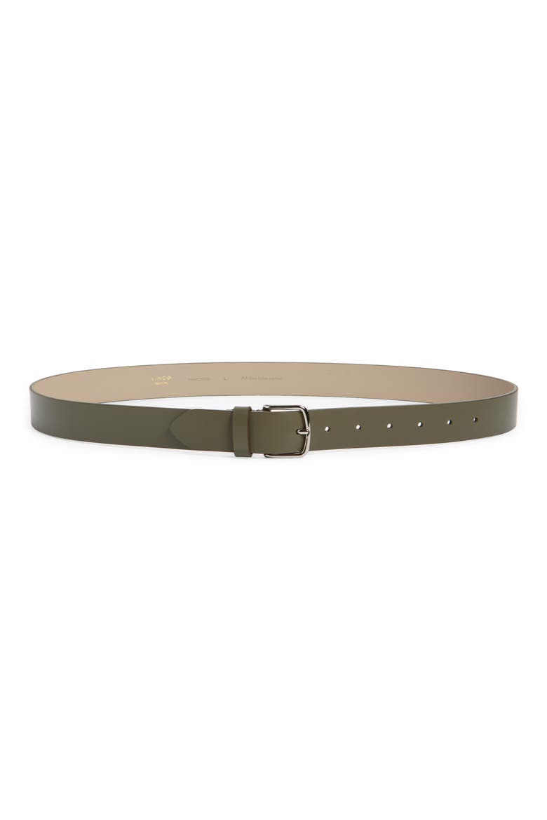 Flat Leather Belt, Main, color, MOSS SMOKE