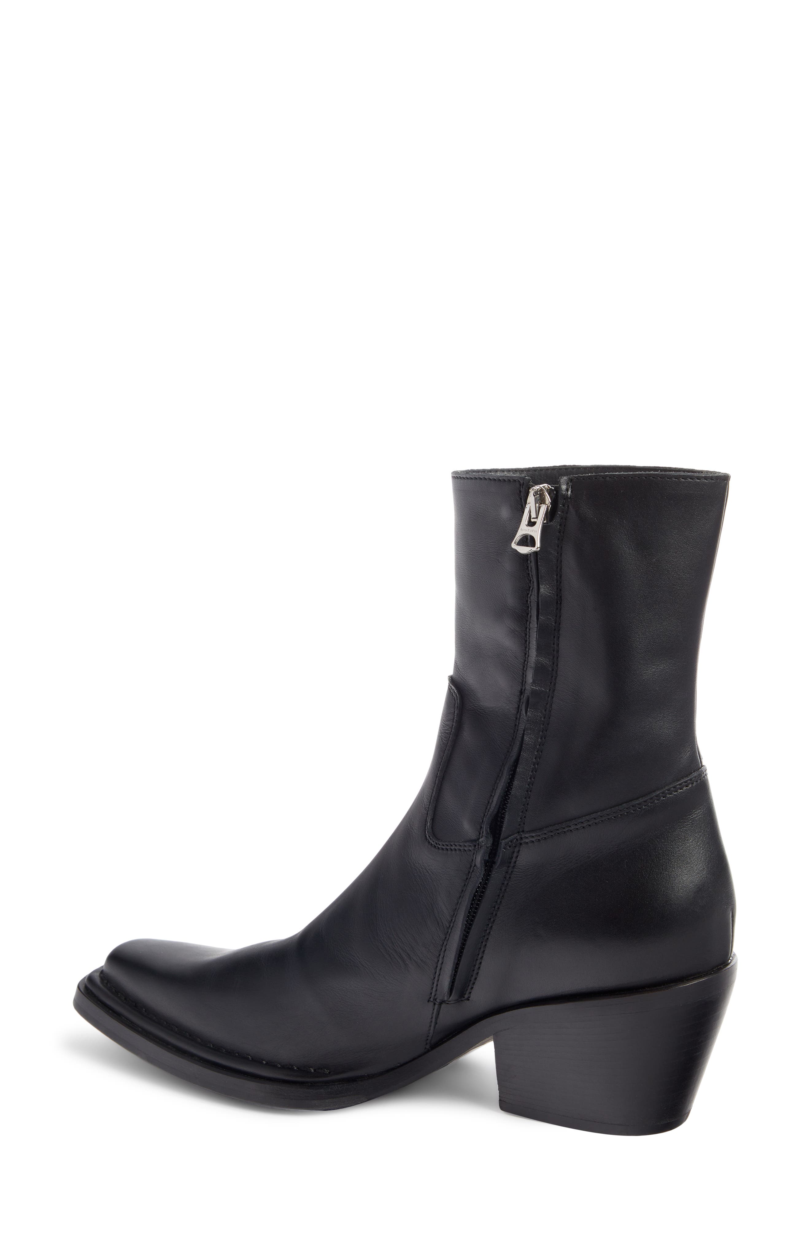 Bruna Square Toe Boot, Alternate, color, BLACK