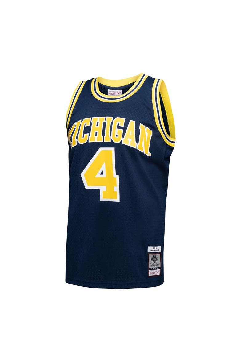 Men's Mitchell & Ness Chris Webber Navy Michigan Wolverines 1991/92 College Vault Player Swingman Jersey, Alternate, color, Navy