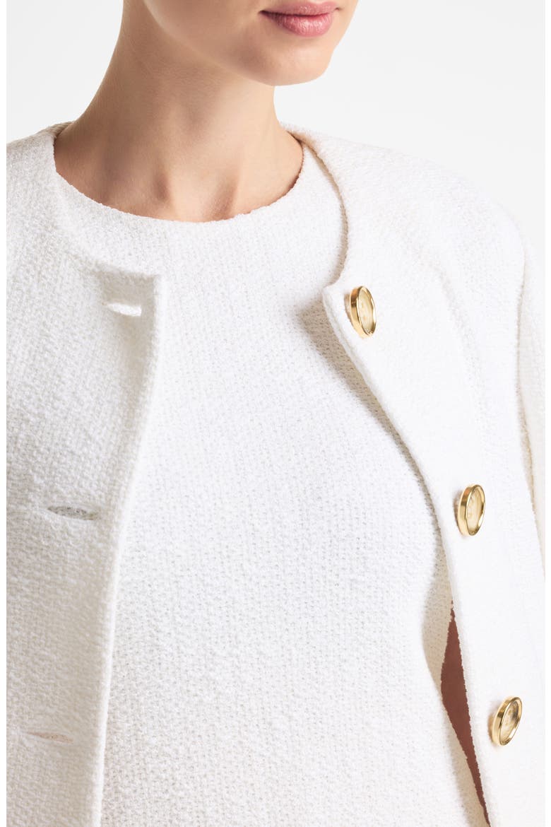 Bouclé Knit Jacket, Alternate, color, OPTIC WHITE