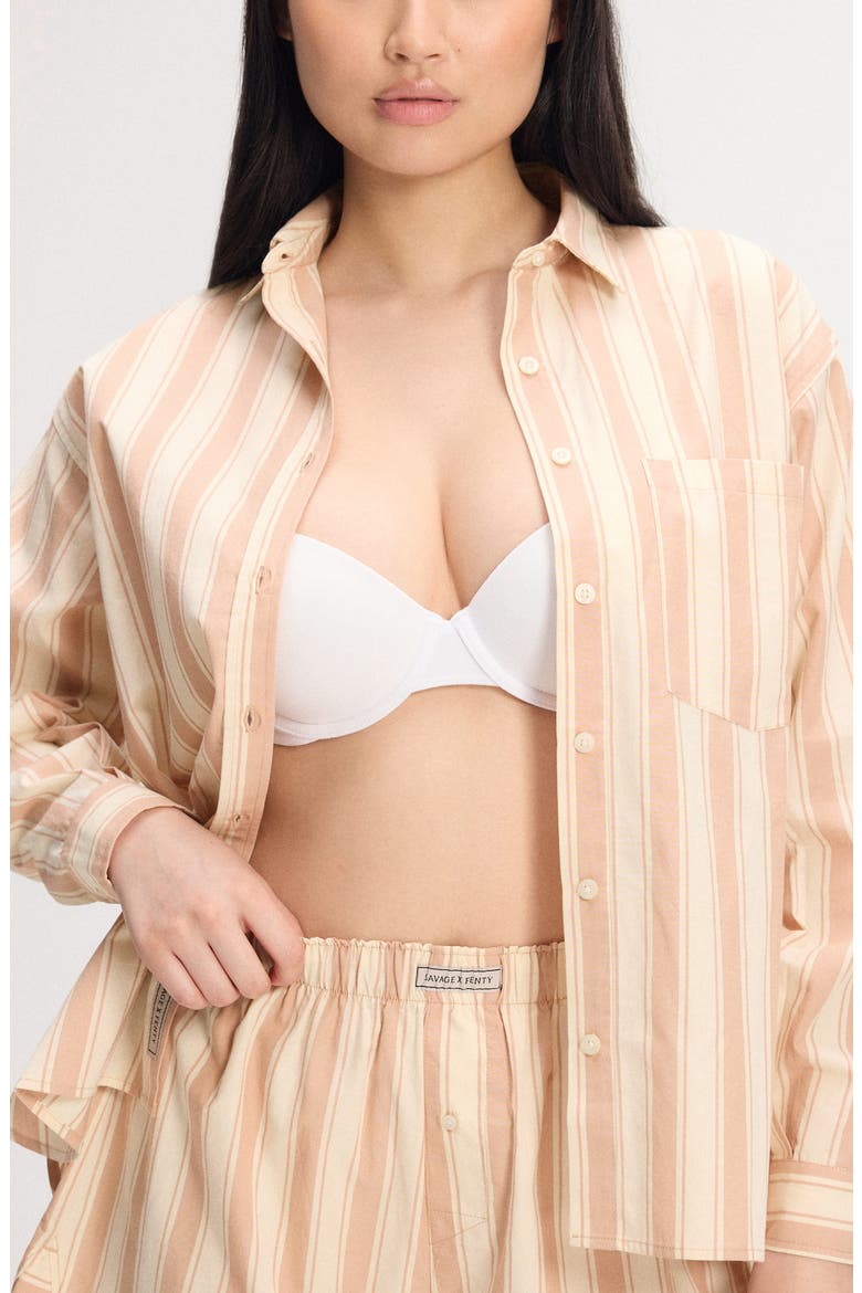 Kickback Casuals Pajama Button-Up Shirt, Main, color, LOWLIT BEIGE/ SIENNA