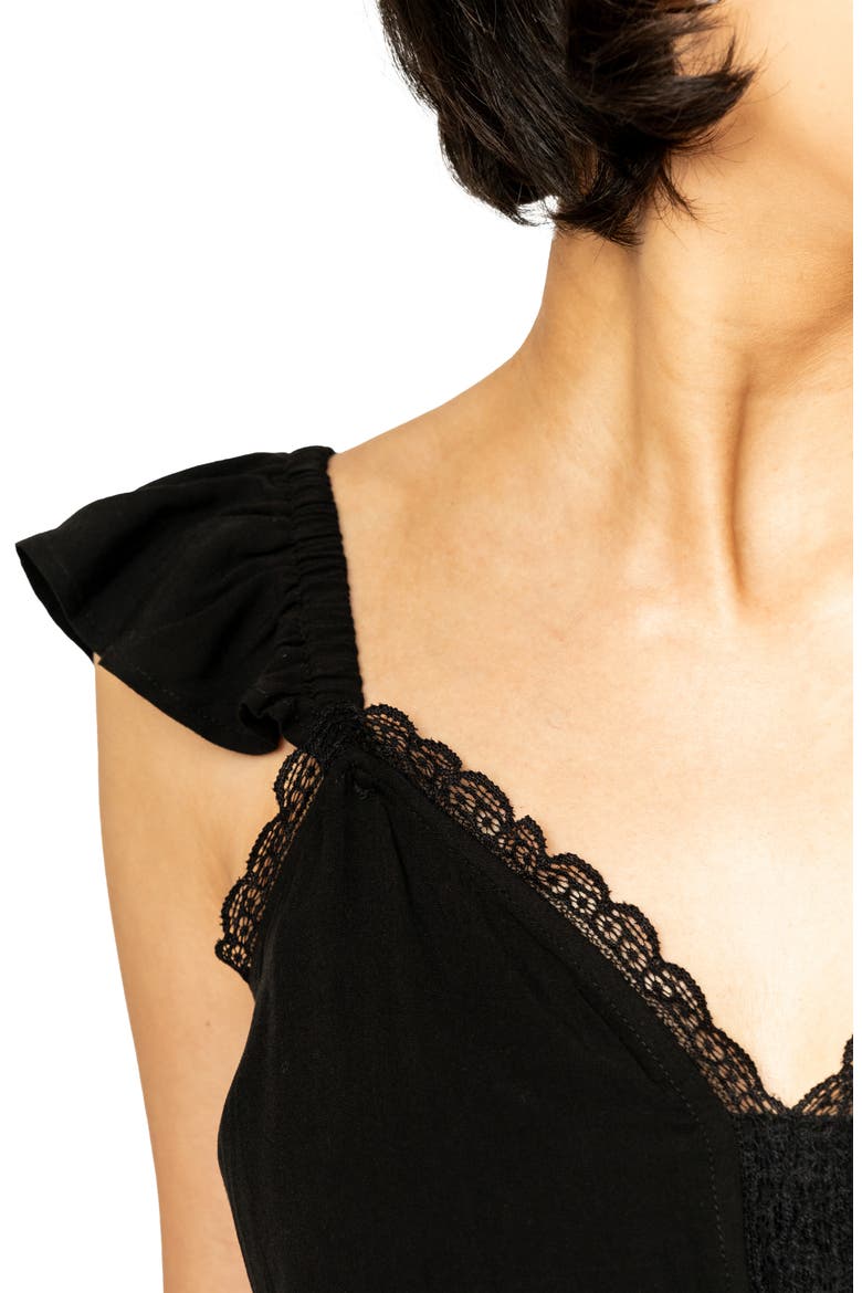 Lace Detail Midi Dress, Alternate, color, BLACK
