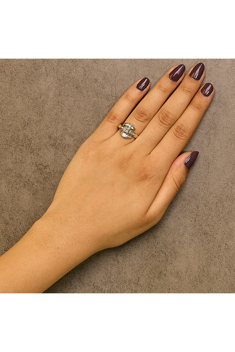 14K Yellow Gold 1.0 Cttw Princess Diamond Geometric Cocktail Ring, Alternate, color, Yellow Gold
