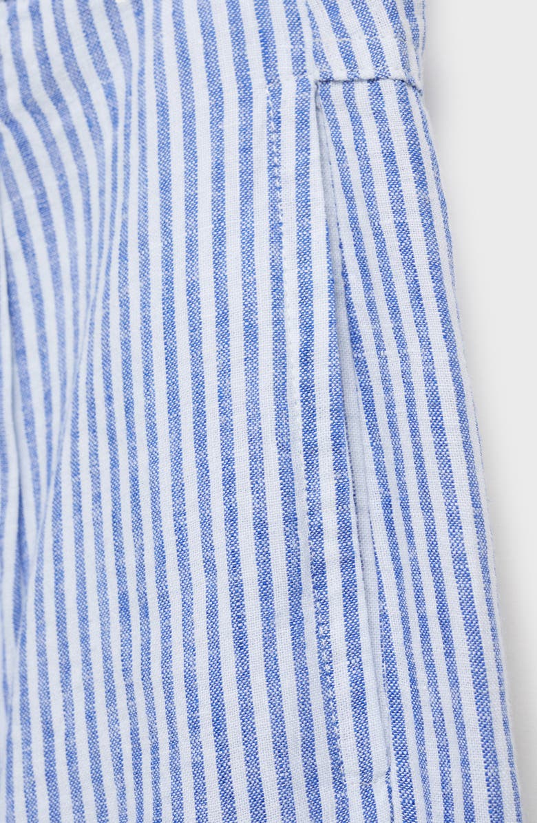MANGO Stripe Linen Blend Pants, Alternate, color, Blue