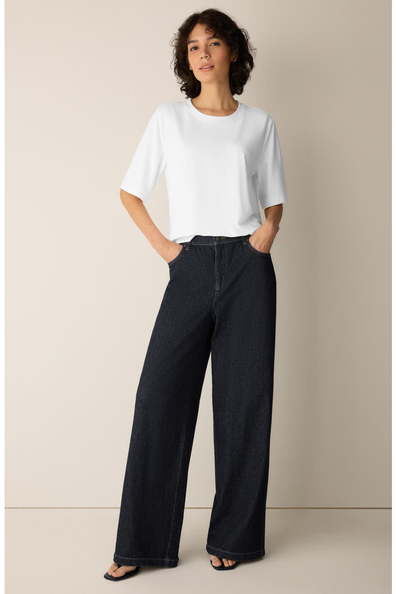 Organic Cotton Wide Leg Jeans, Alternate, color, DARK WASH