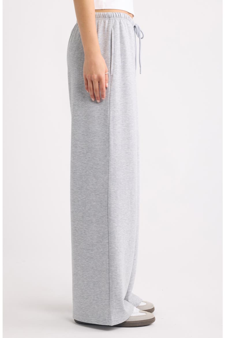 Narrow Waistband Baggy Wide Leg Sweatpants, Alternate, color, GREY SOFT HEATHER
