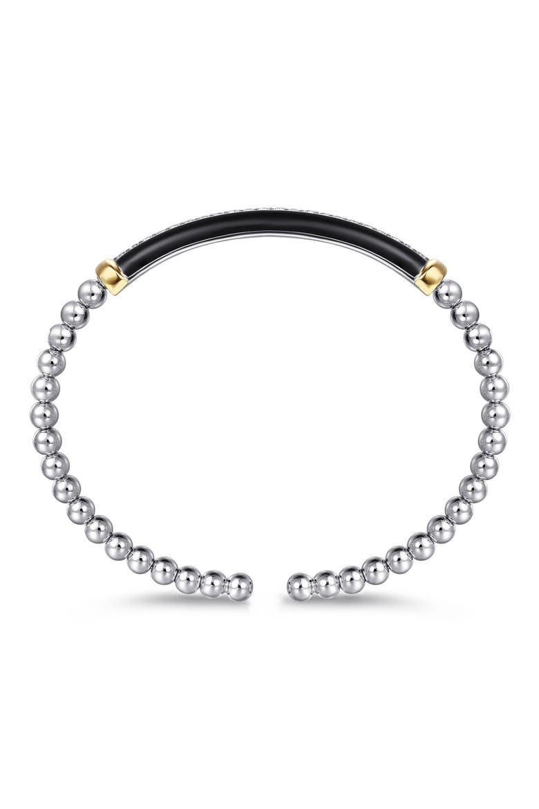 Bujukan 14k Gold & Sterling Silver White Sapphire Bangle, Alternate, color, STERLING / 14K/ WHITE SAPPHIRE