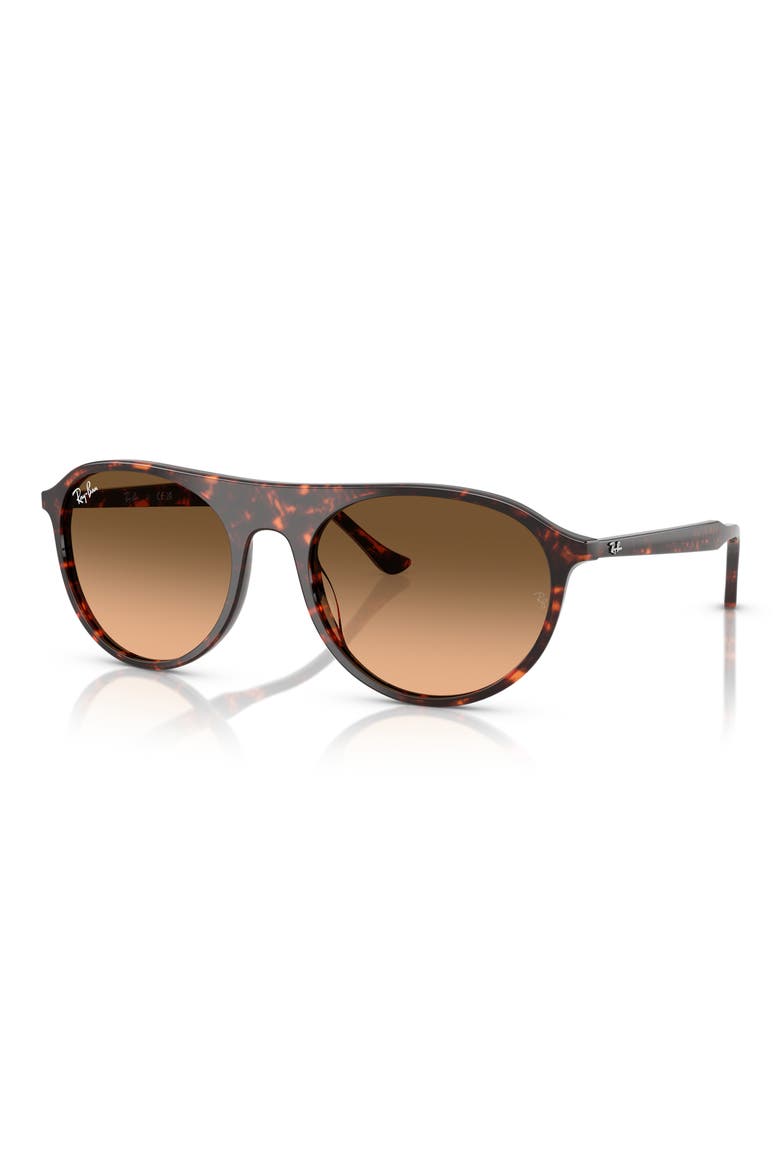56mm Round Sunglasses, Alternate, color, RED HAVANA