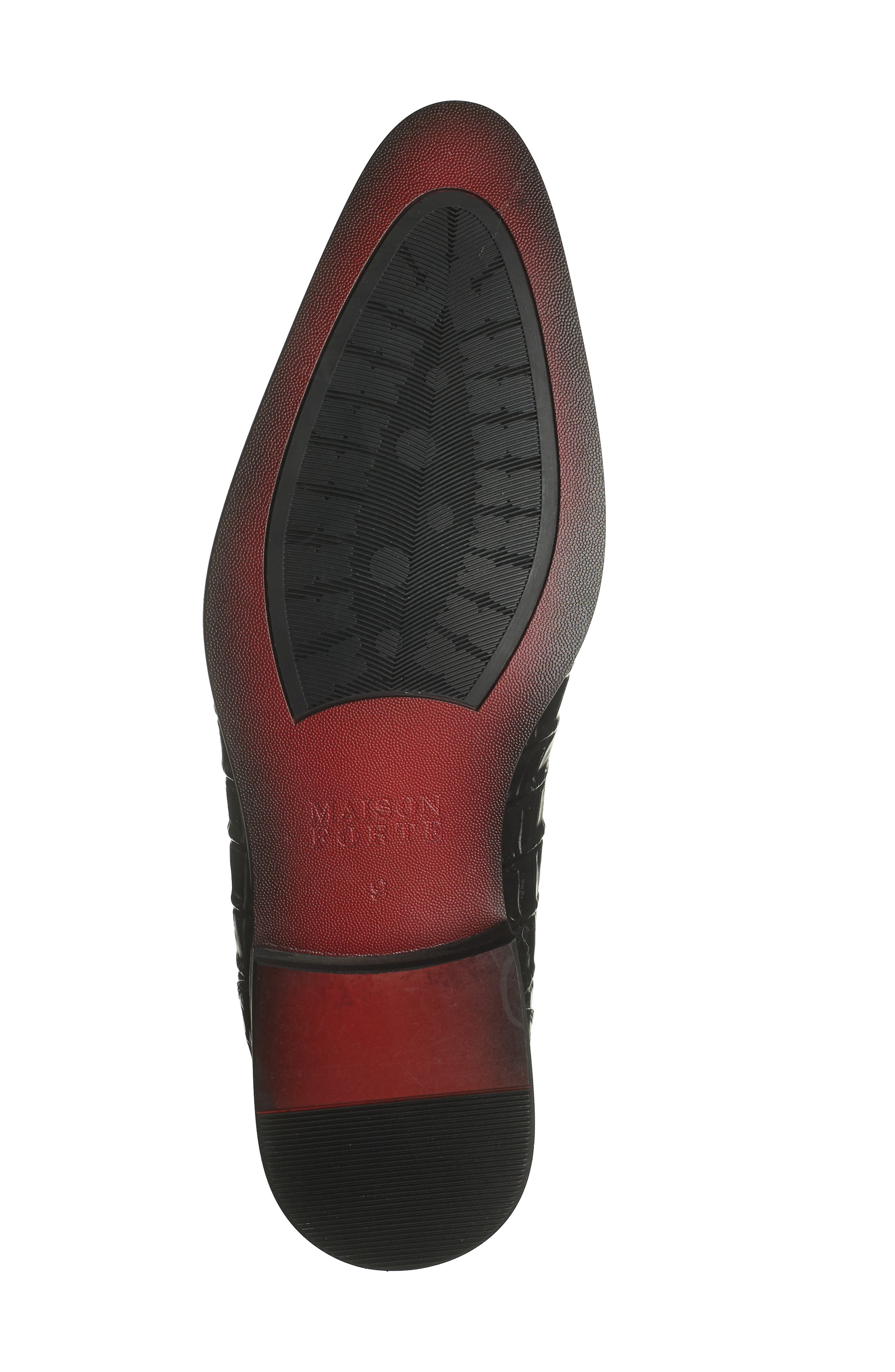 Maison Forte Richards Croc-Embossed Monk Strap Shoe, Alternate, color, Black