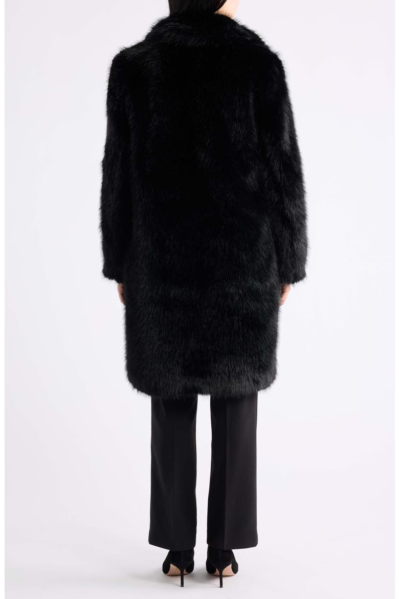Faux Fur Coat, Alternate, color, ANNE BLACK
