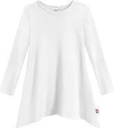 CITY THREADS Girls Long Sleeve 100% Cotton Soft Jersey Shark Bite Tunic