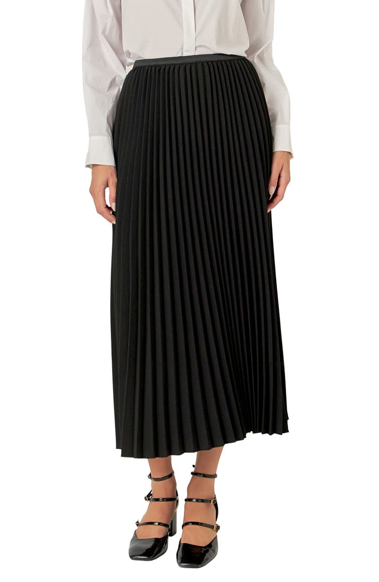 English Factory Pleated Midi Skirt, Alternate, color, 