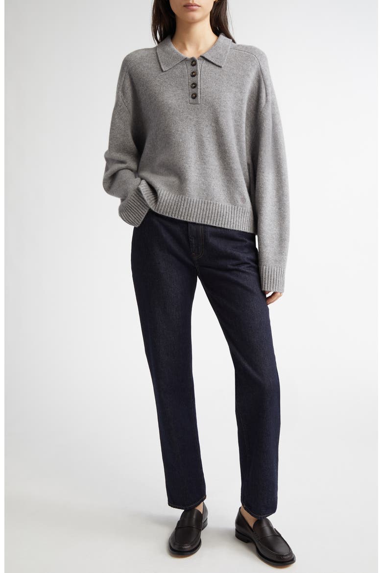 Homere Cashmere Polo Sweater, Alternate, color, SLATE GREY