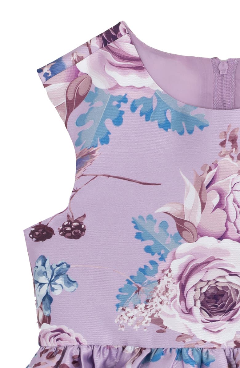Rare Editions Kids' Printed Mikado Fit & Flare Party Dress, Alternate, color, Lilac