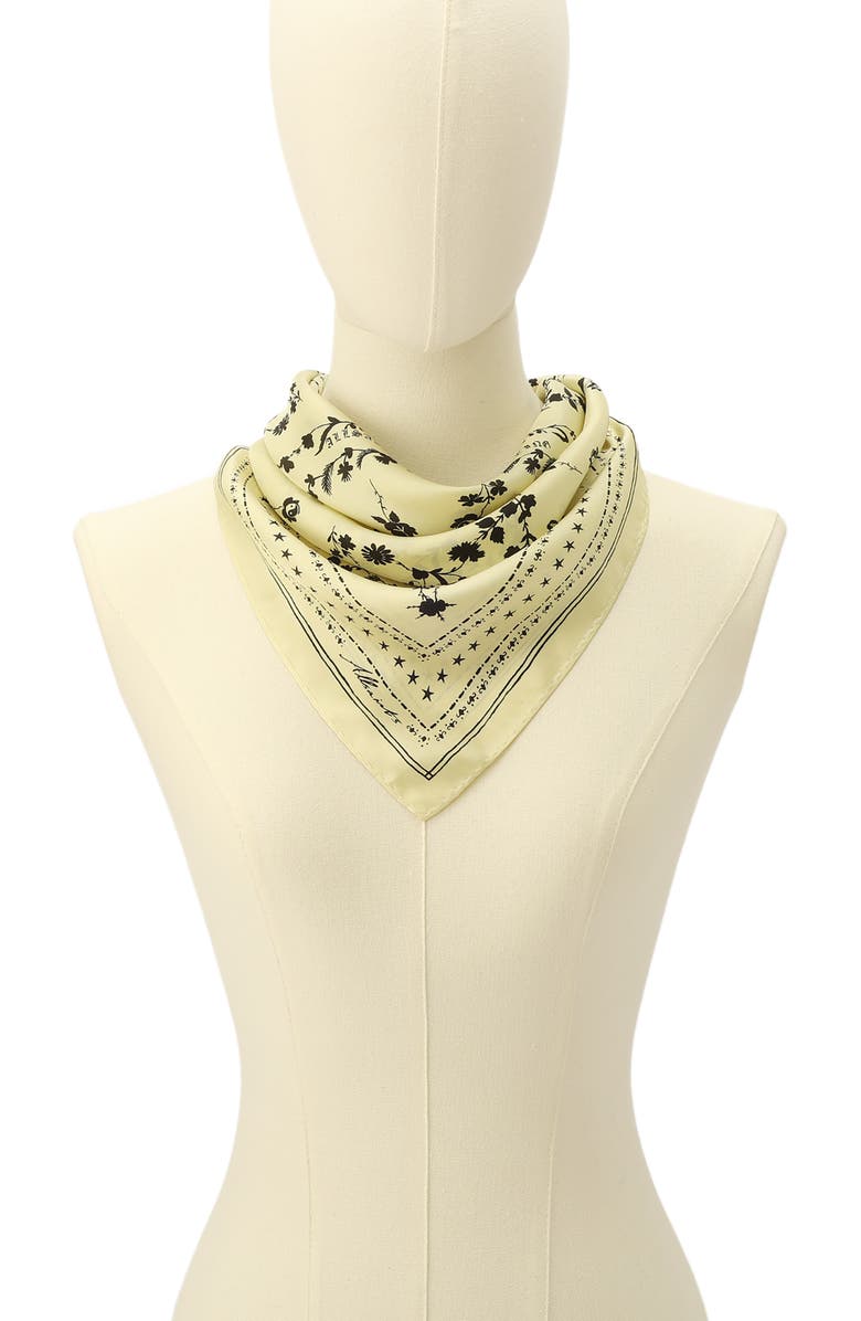 AllSaints Fleur De Lis Silk Bandana, Alternate, color, Hay Yellow