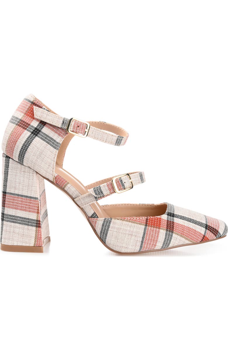 Journee Collection Isadorah Pump - Wide Width, Alternate, color, Plaid/ Tan