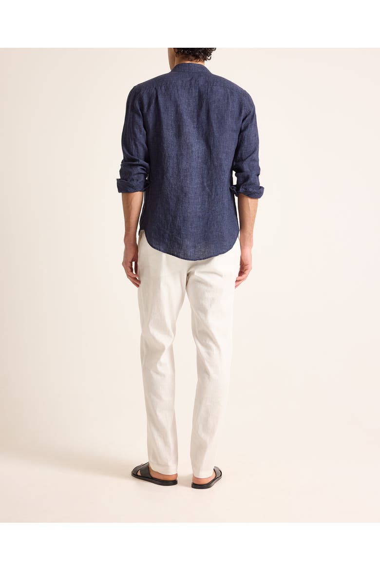 Colburn Lino Tailored Fit Linen Shirt with Chest Pockets, Alternate, color, NIGHT IRIS
