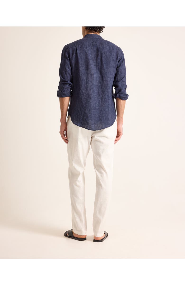 Orlebar Brown Colburn Lino Tailored Fit Linen Shirt with Chest Pockets, Alternate, color, Night Iris