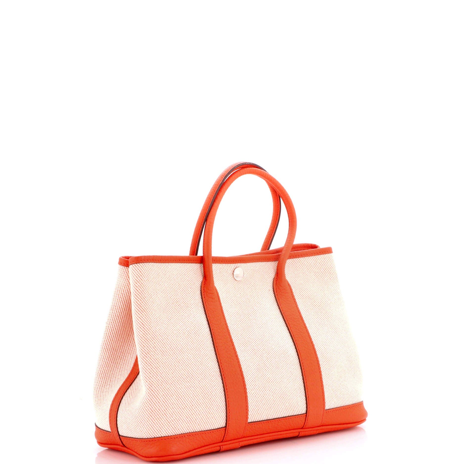 Pre-Owned Hermes Garden Party Tote Toile and Leather 30, Alternate, color, Orange Poppy