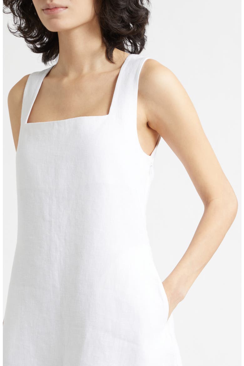 Alice Square Neck Linen Minidress, Alternate, color, IVORY