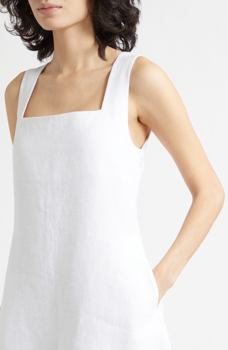 POSSE Alice Square Neck Linen Minidress, Alternate, color, Ivory
