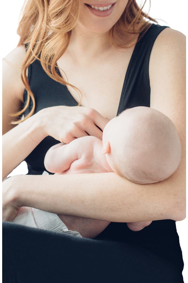 The Signature Maternity/Nursing Tank, Alternate, color, BLACK