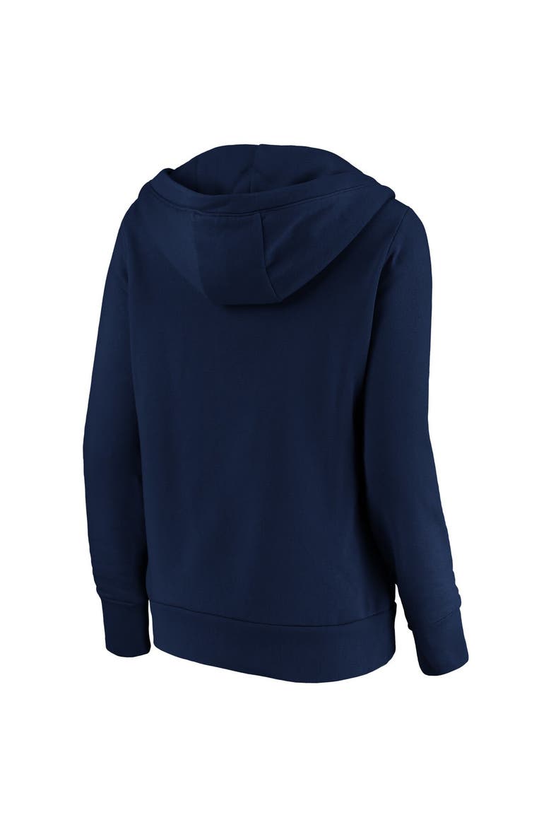 Women's Fanatics Branded Navy Tampa Bay Rays Core Team Crossover V-Neck Pullover Hoodie, Alternate, color, Navy