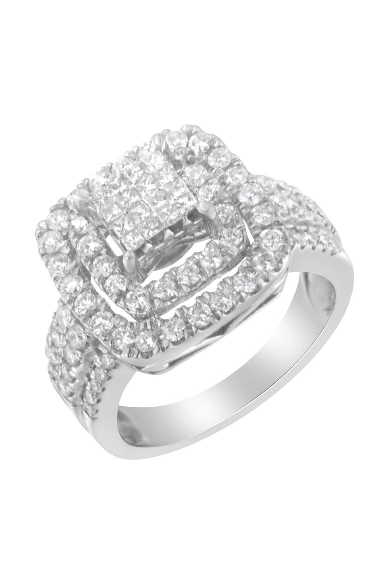 14KT White Gold Diamond Cocktail Ring, Main, color, White