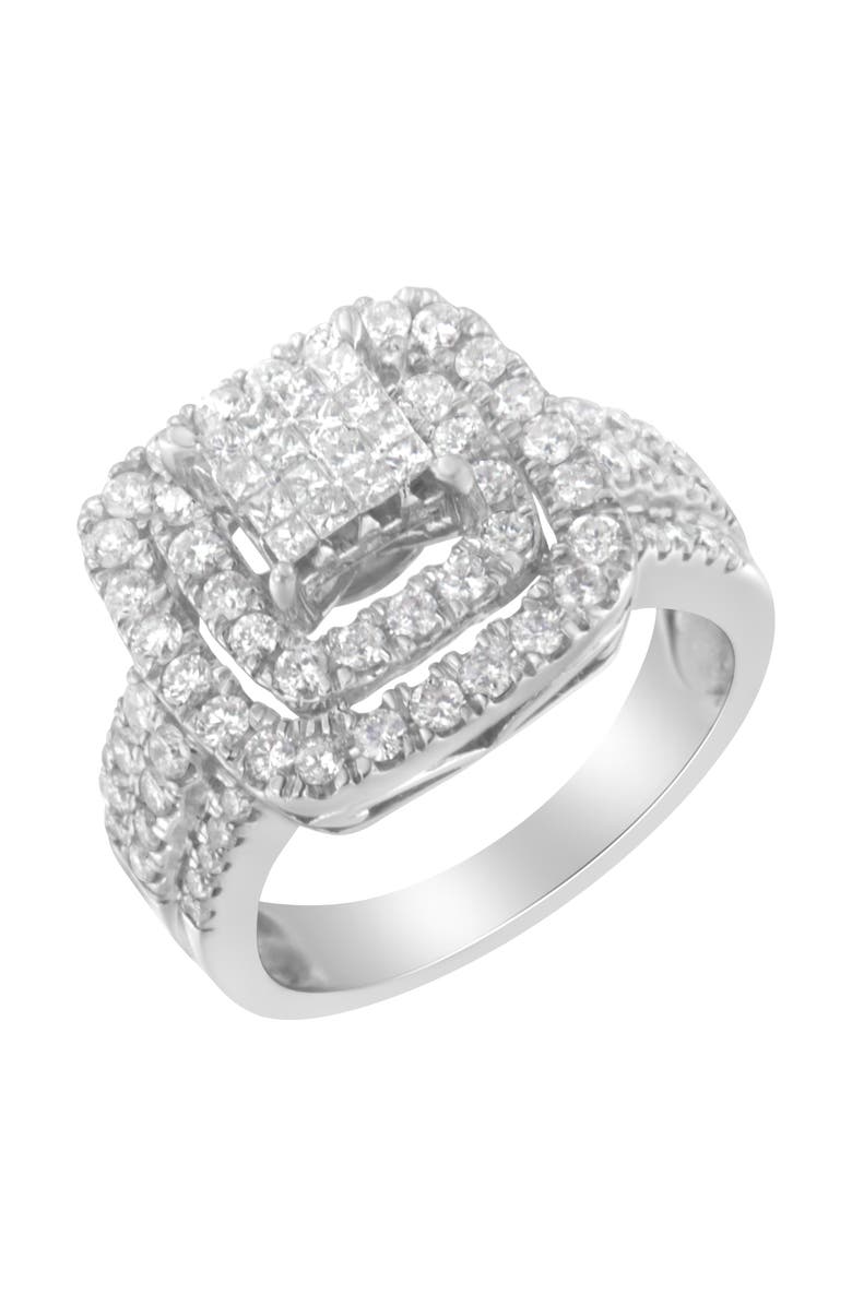 Haus of Brilliance 14KT White Gold Diamond Cocktail Ring, Main, color, White
