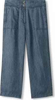 Hatley Acid Wash Crop Wide Leg Chambray Pants
