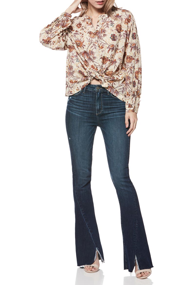 Lou Lou Transcend Vintage Twisted Seam High Waist Flare Jeans, Alternate, color, CASABELLA