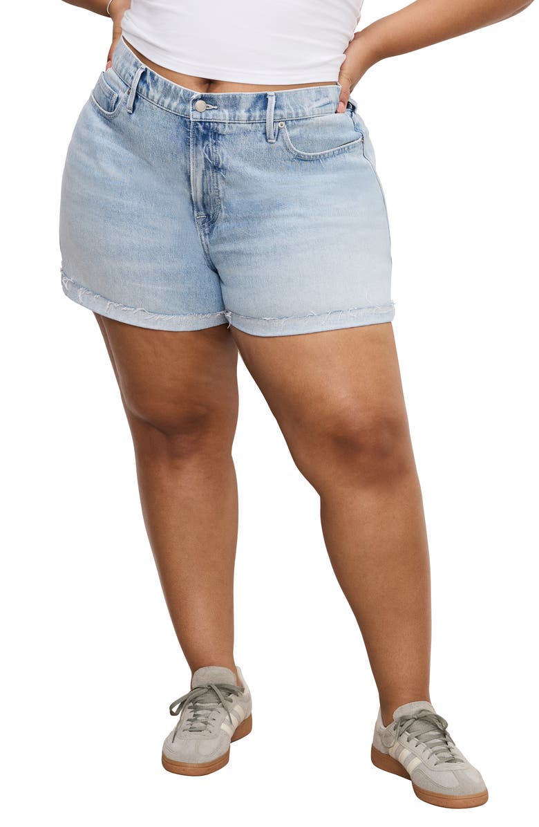 Good American Good '90s Denim Shorts, Alternate, color, Indigo872