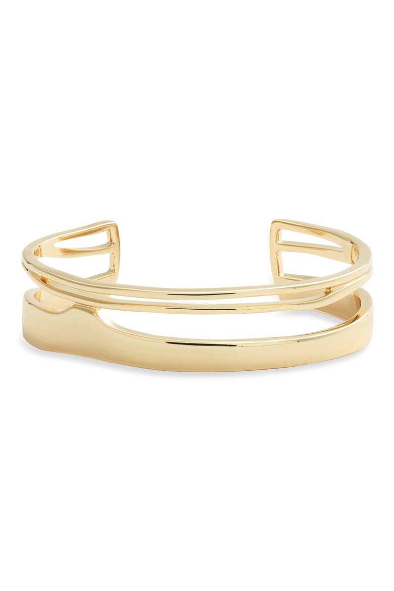 Triple Illusion Cuff Bracelet, Main, color, GOLD