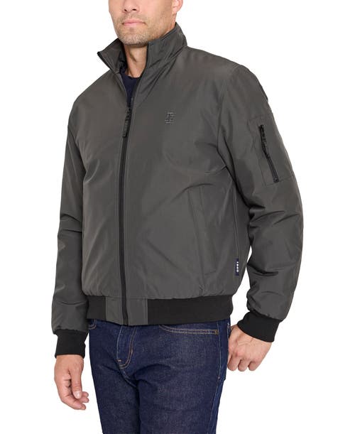Izod Tech Racer Bomber Jacket In Gray
