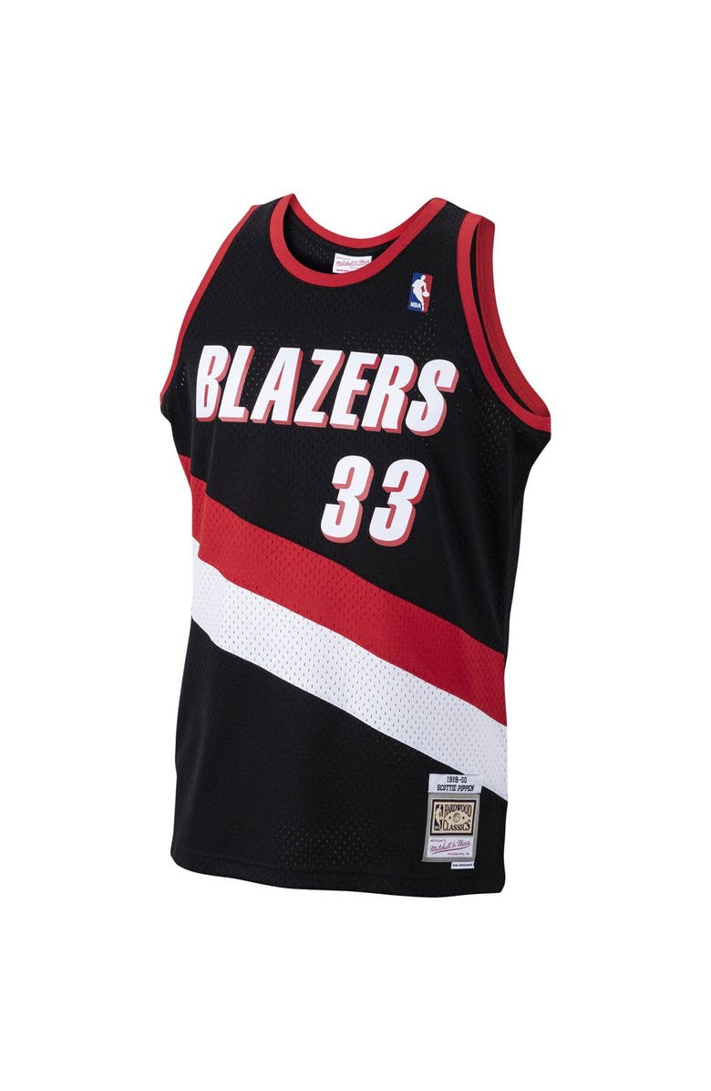Mitchell & Ness Men's Mitchell & Ness Scottie Pippen Black Portland Trail Blazers 1999/00 Hardwood Classics Swingman Jersey, Alternate, color, 