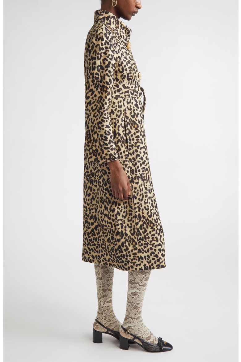 Leopard Print Wool Coat, Alternate, color, BEIGE MULTI