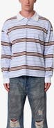 mnml Striped Long Sleeve Polo Shirt